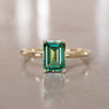 Emerald Cut Green Sapphire Engagement Ring Solitaire By Valley Rose