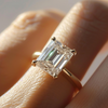 Emerald Cut Lab Diamond Ethical Engagement Ring Solitaire By Valley Rose