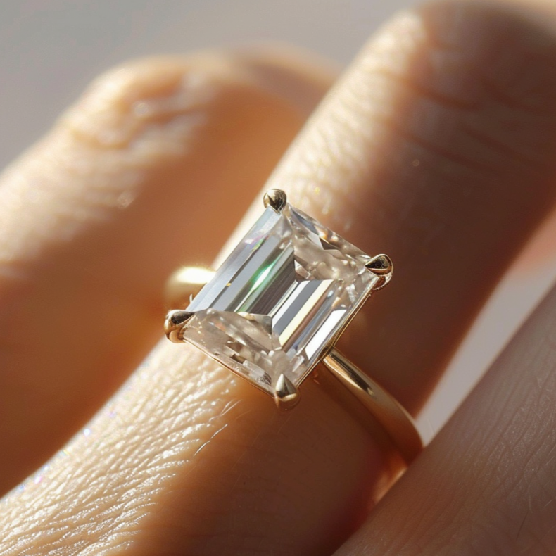 Emerald cut lab diamond clearance