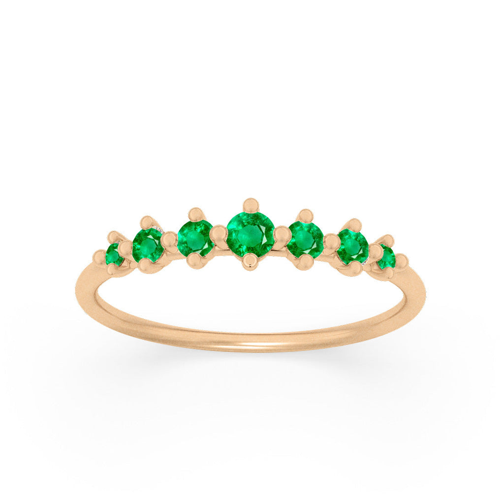 Emerald Dainty Stacking Ethical Wedding Ring By Valley Rose