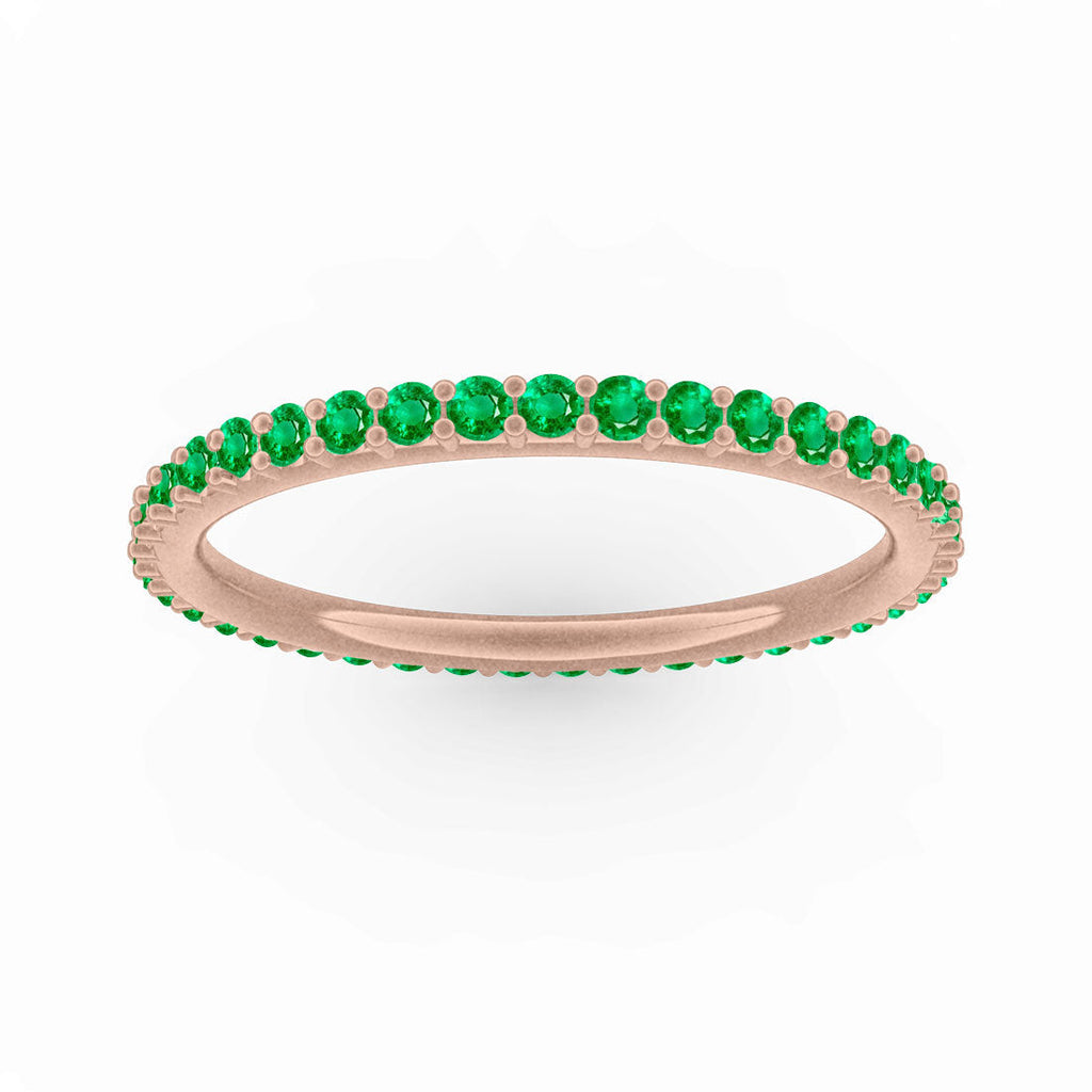 Emerald Eternity Ring, Gold Wedding Stacking Band By Valley Rose