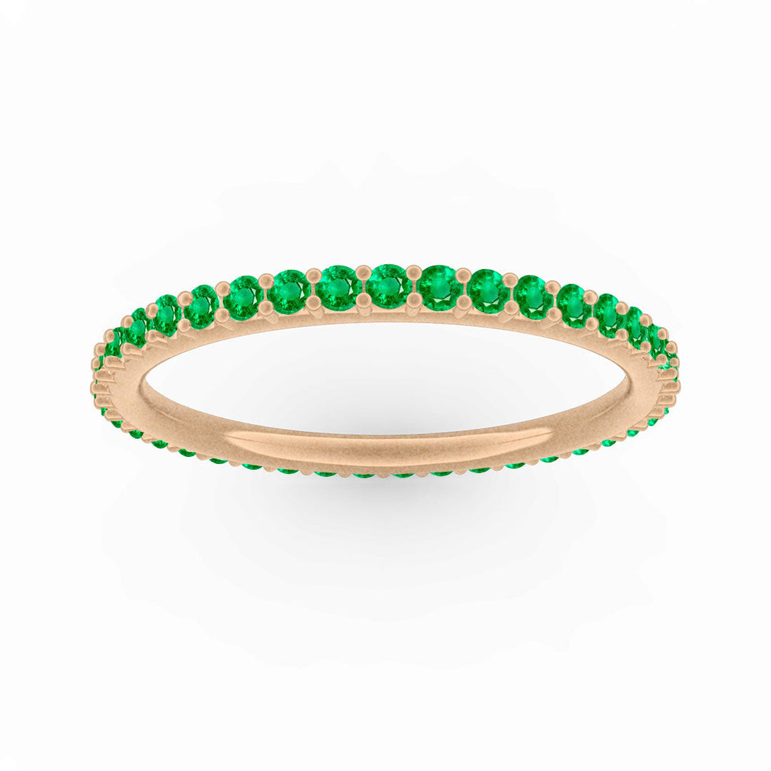 Emerald Eternity Ring, Gold Wedding Stacking Band By Valley Rose