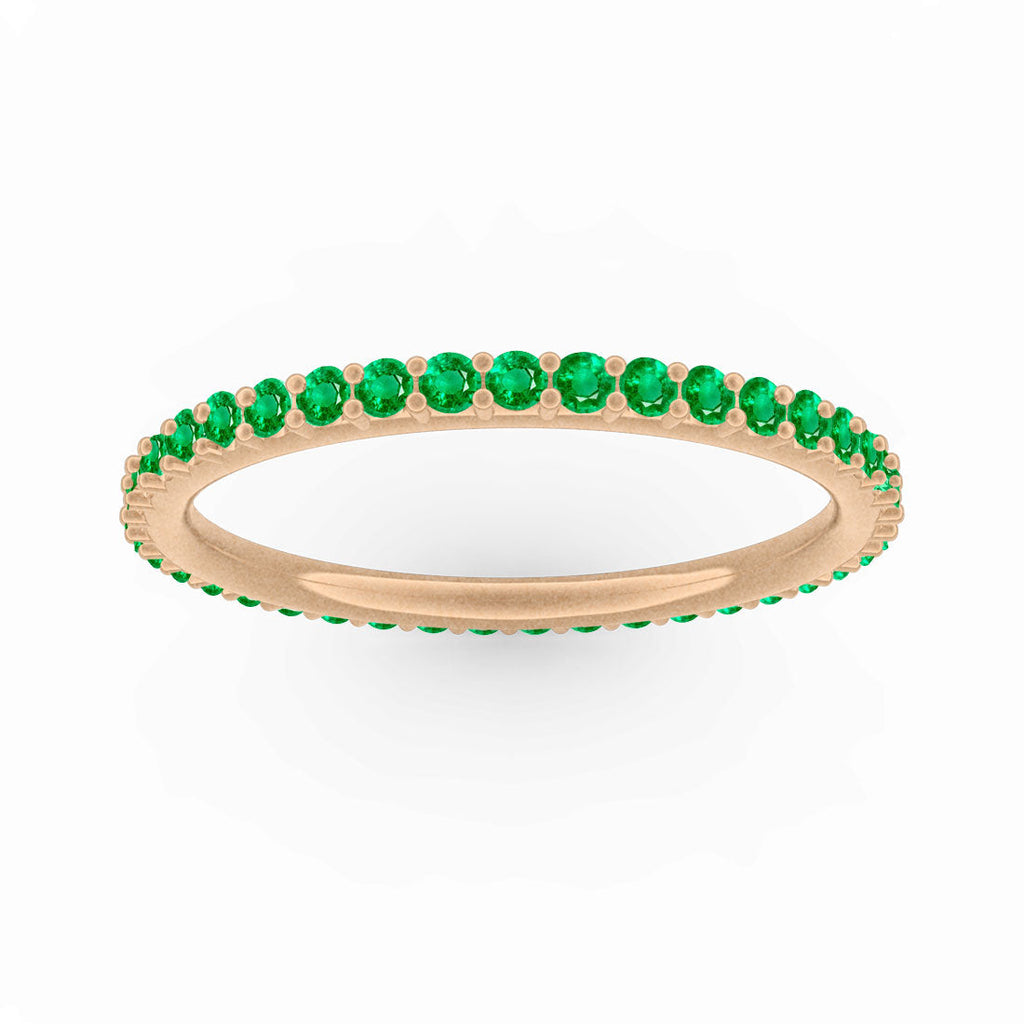 Emerald Eternity Ring, Gold Wedding Stacking Band By Valley Rose