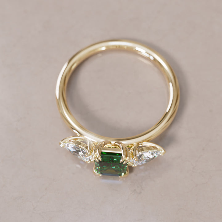 Eleonora Emerald Cut Green Sapphire Engagement Ring