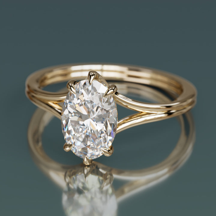 Esra Oval Diamond Modern Unique Split Shank Engagement Ring By Valley Rose
