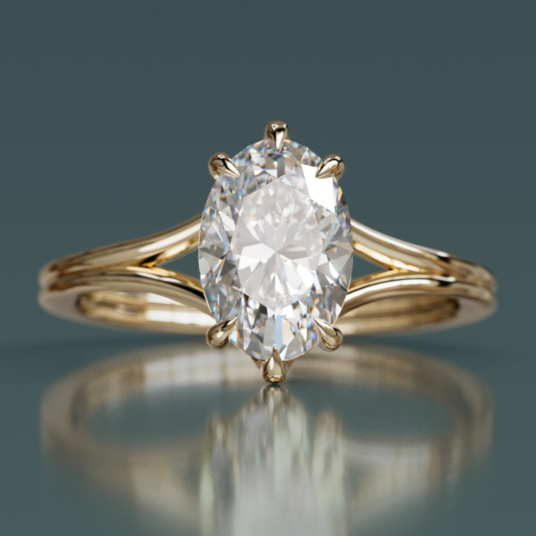Esra Oval Diamond Modern Unique Split Shank Engagement Ring By Valley Rose