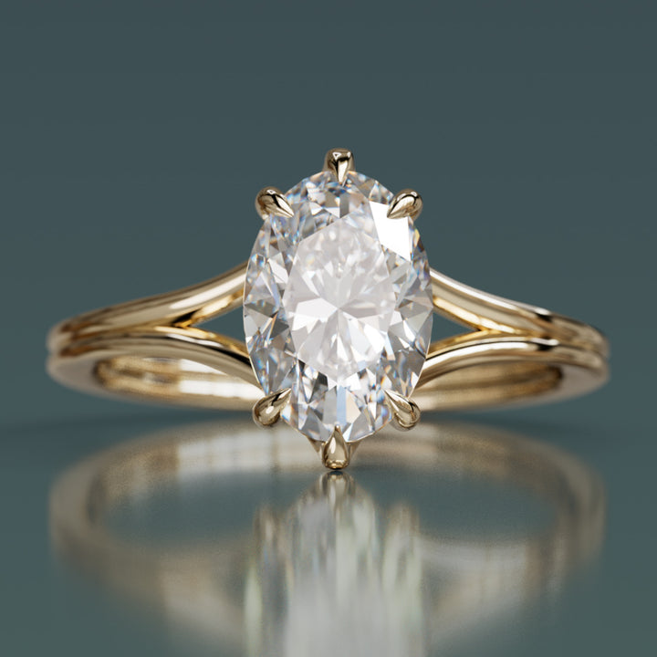 Esra Oval Diamond Modern Unique Split Shank Engagement Ring By Valley Rose