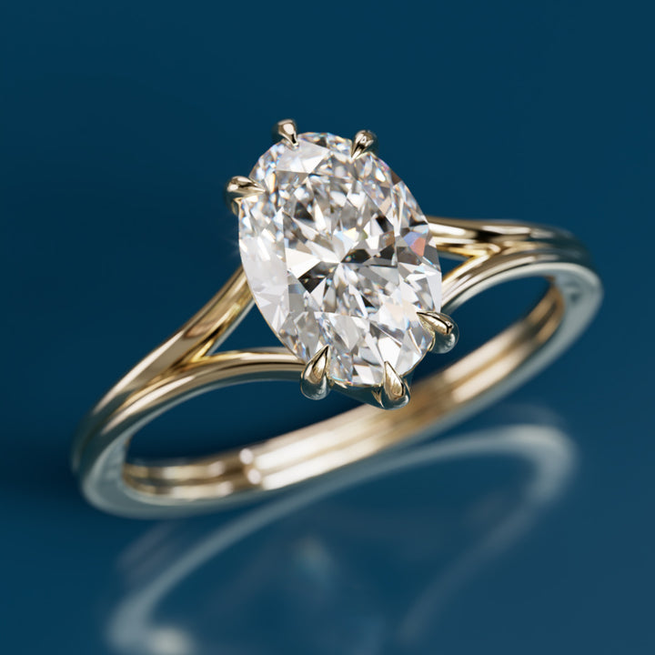 Esra Oval Diamond Modern Unique Split Shank Engagement Ring By Valley Rose