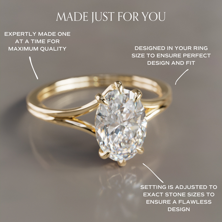 Esra Oval Diamond Modern Unique Split Shank Engagement Ring By Valley Rose