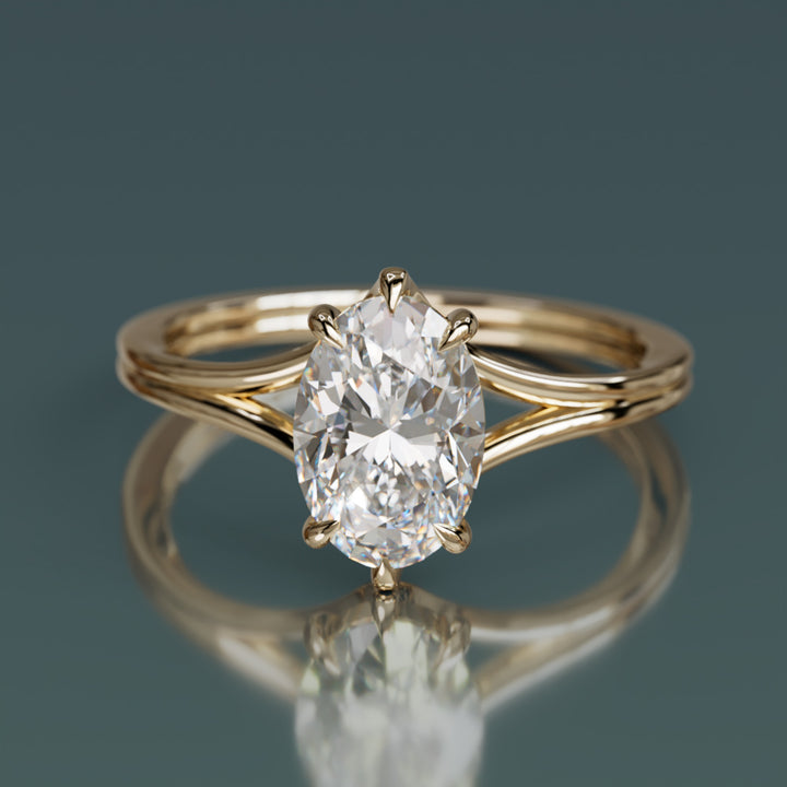 Esra Oval Diamond Modern Unique Split Shank Engagement Ring By Valley Rose