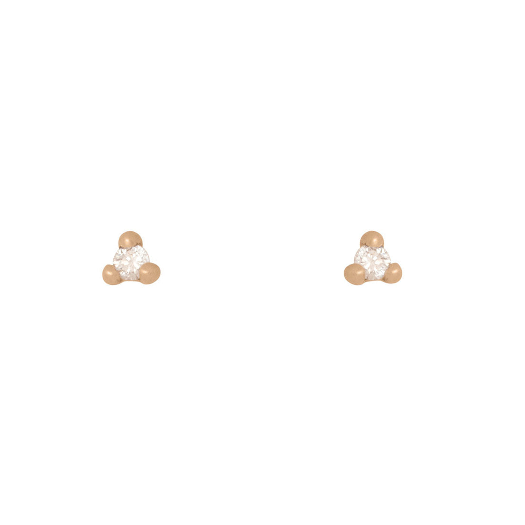 Lab Diamond Gold Studs - Tiny Diamond Earrings Lab Diamond By Valley Rose Ethical Jewelry