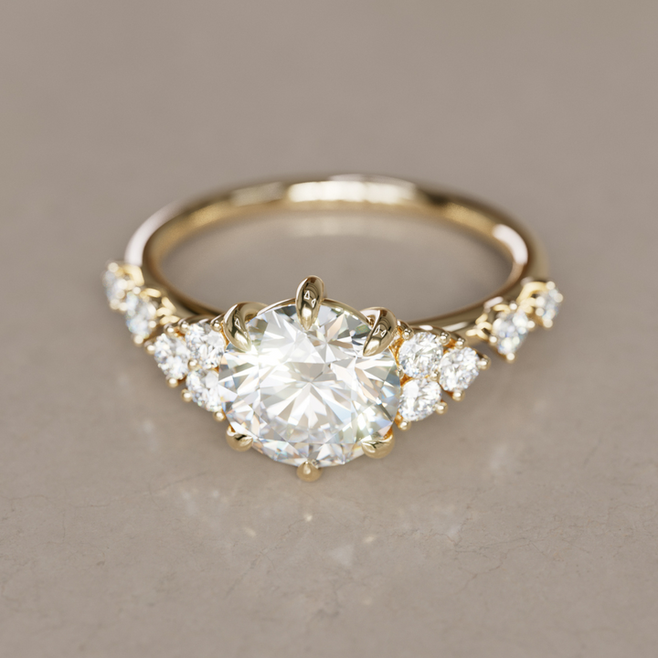 Fairytale Engagement Ring with Celestial Round Diamond Design By Valley Rose