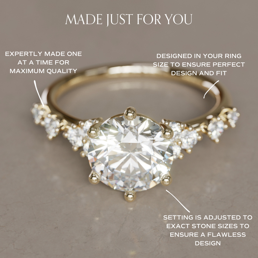 Fairytale Engagement Ring with Celestial Round Diamond Design By Valley Rose