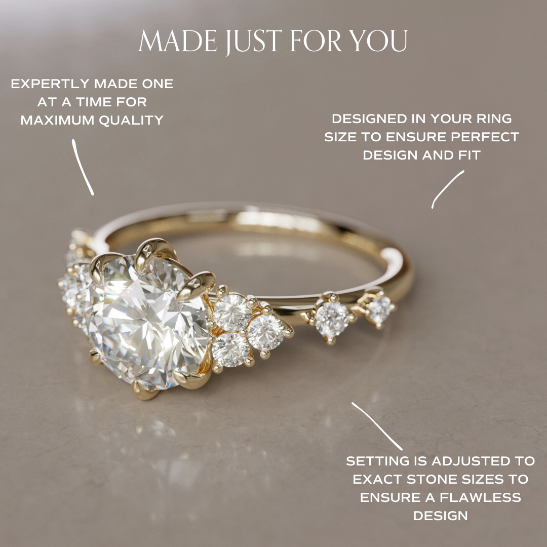 Fairytale Engagement Ring with Celestial Round Diamond Design By Valley Rose