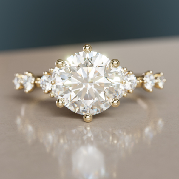 Fairytale Engagement Ring with Celestial Round Diamond Design By Valley Rose