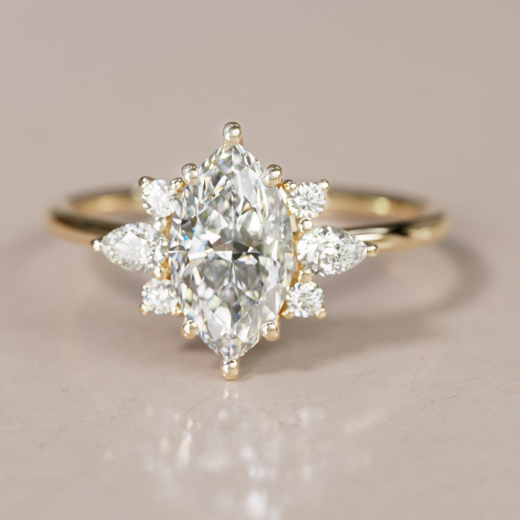 Fairytale Engagement Ring with Marquise Diamonds By Valley Rose