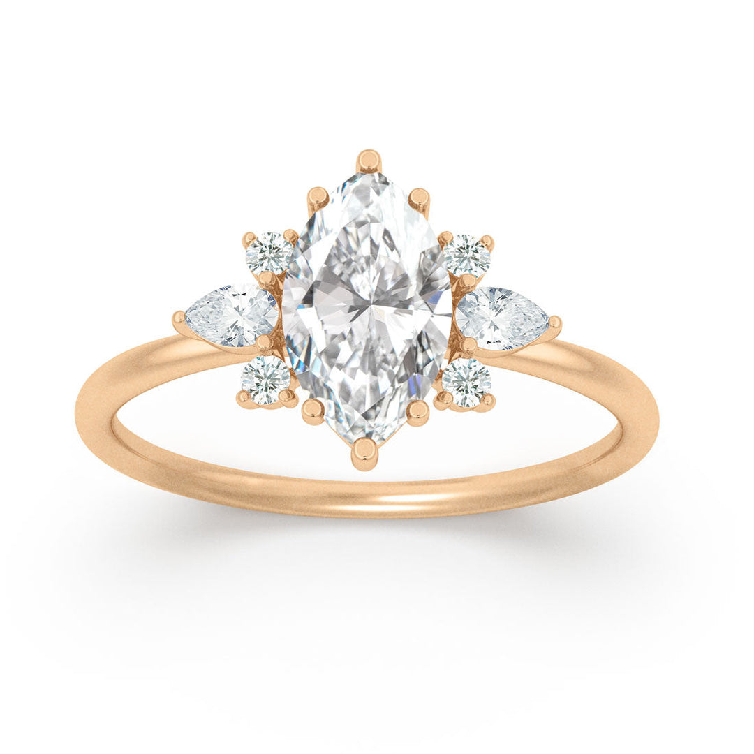 Fairytale Engagement Ring with Marquise Diamonds By Valley Rose