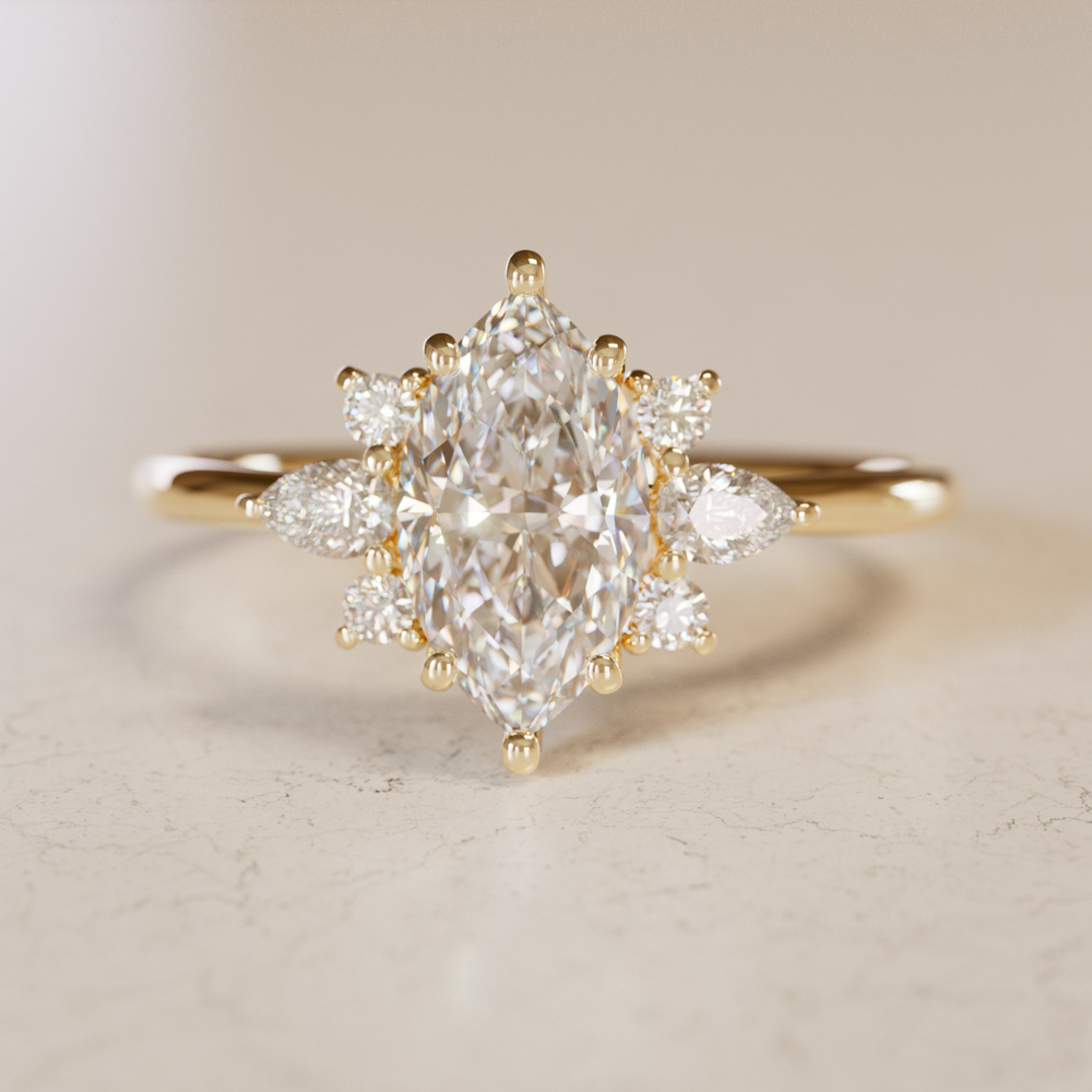 Fairytale Engagement Ring with Marquise Diamonds By Valley Rose