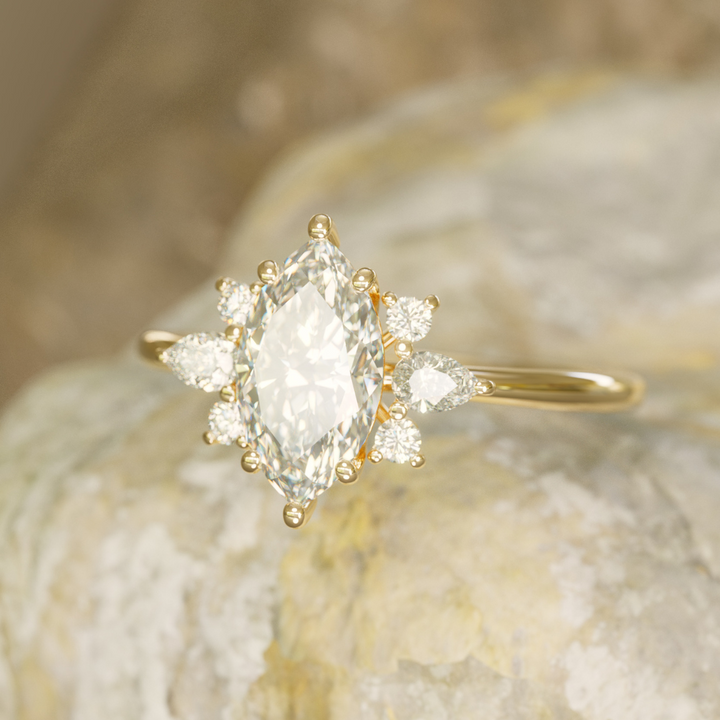 Fairytale Engagement Ring with Marquise Diamonds By Valley Rose