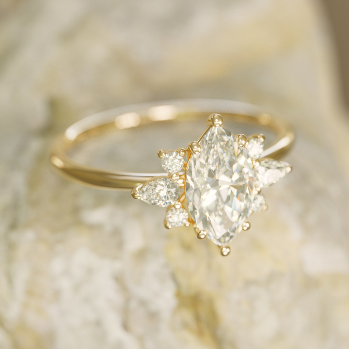 Fairytale Engagement Ring with Marquise Diamonds By Valley Rose