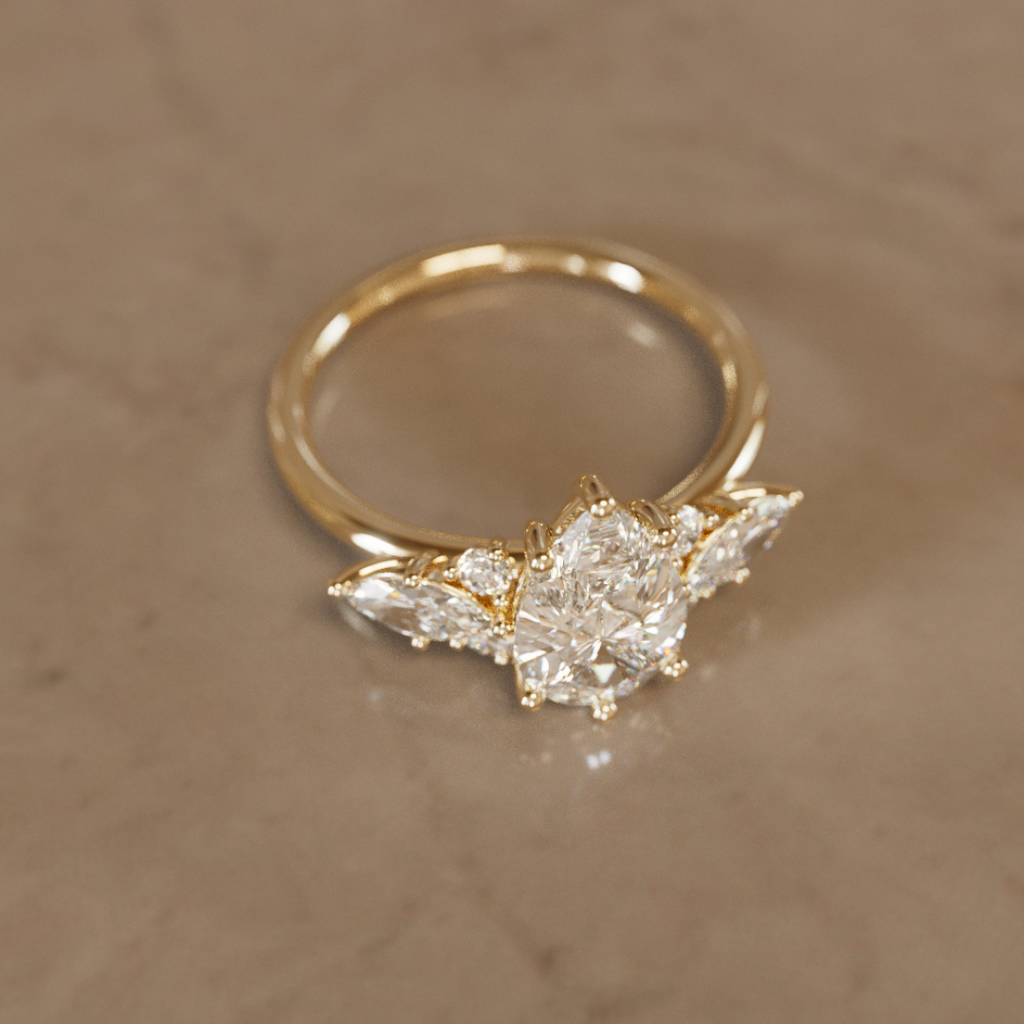 Fairytale Engagement Ring with Pear Shape Diamond By Valley Rose