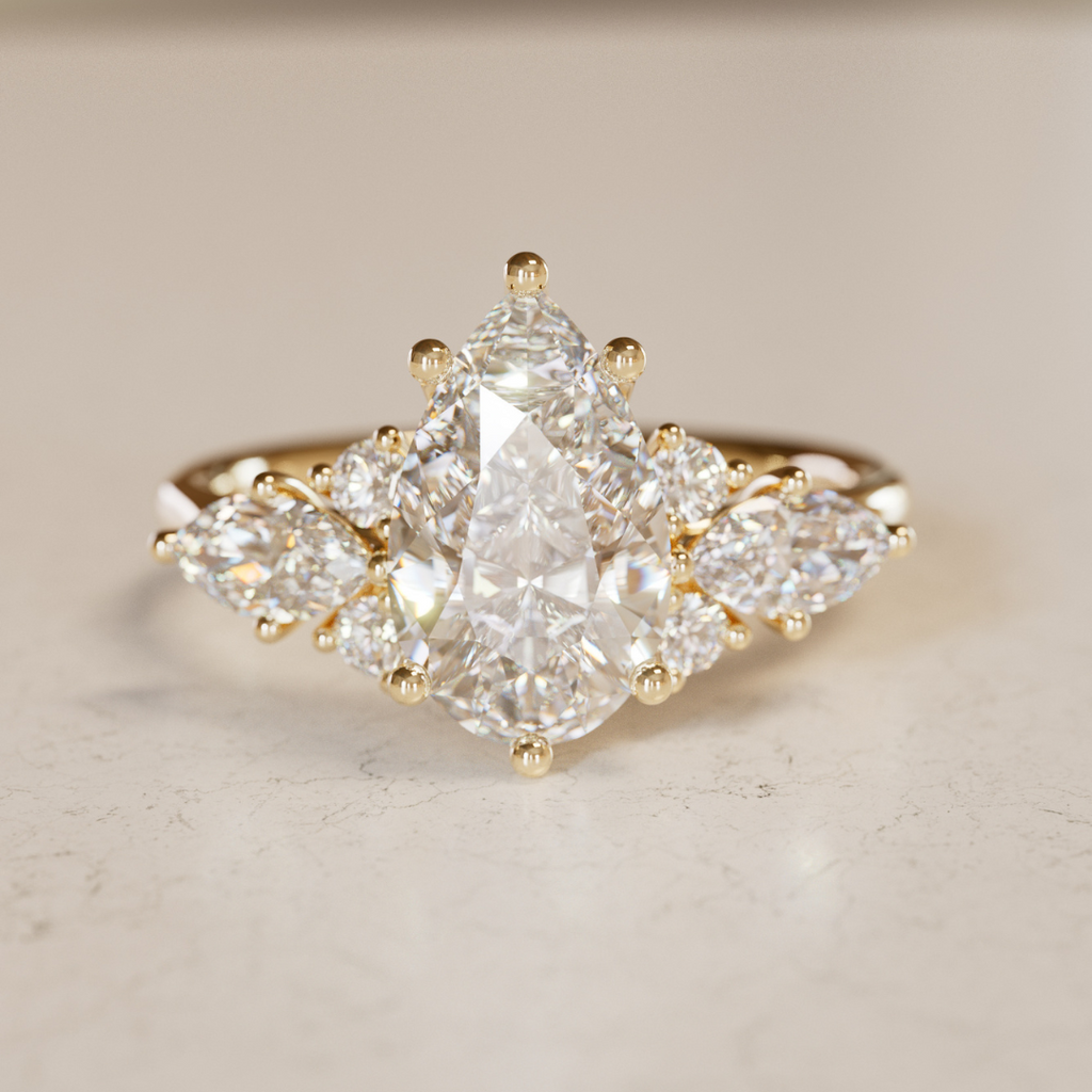 Fairytale Engagement Ring with Pear Shape Diamond By Valley Rose