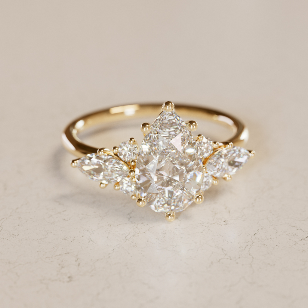 Fairytale Engagement Ring with Pear Shape Diamond By Valley Rose