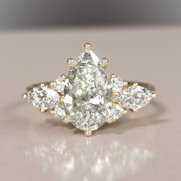 Fairytale Engagement Ring with Pear Shape Diamond By Valley Rose