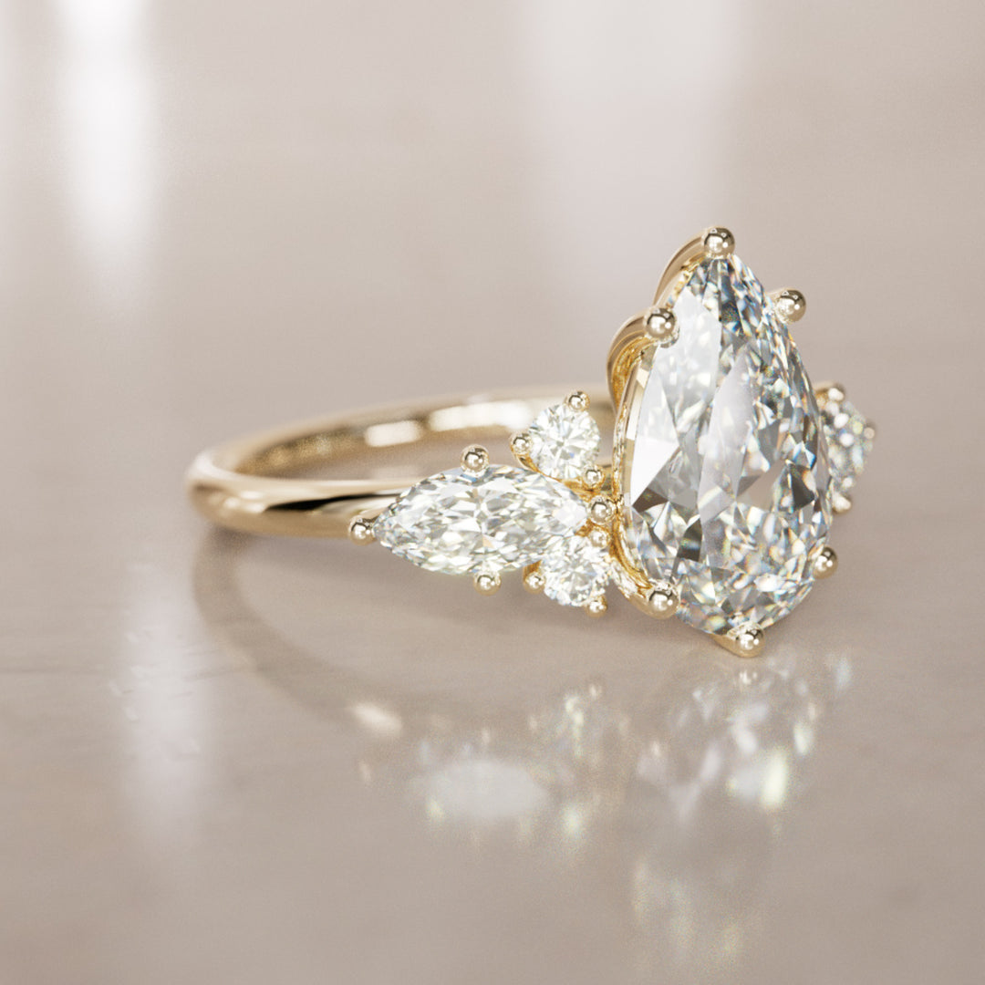 Fairytale Engagement Ring with Pear Shape Diamond By Valley Rose