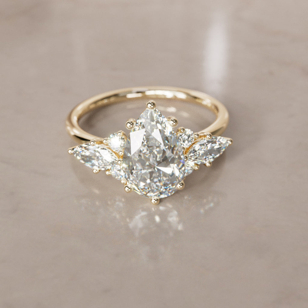 Fairytale Engagement Ring with Pear Shape Diamond By Valley Rose