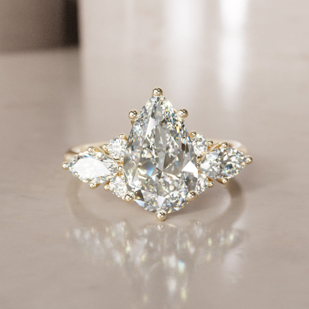 Fairytale Engagement Ring with Pear Shape Diamond By Valley Rose