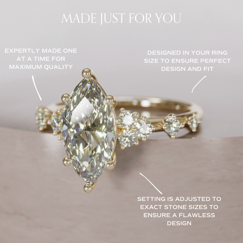 Fairytale Engagement Ring with Unique Marquise Diamond By Valley Rose