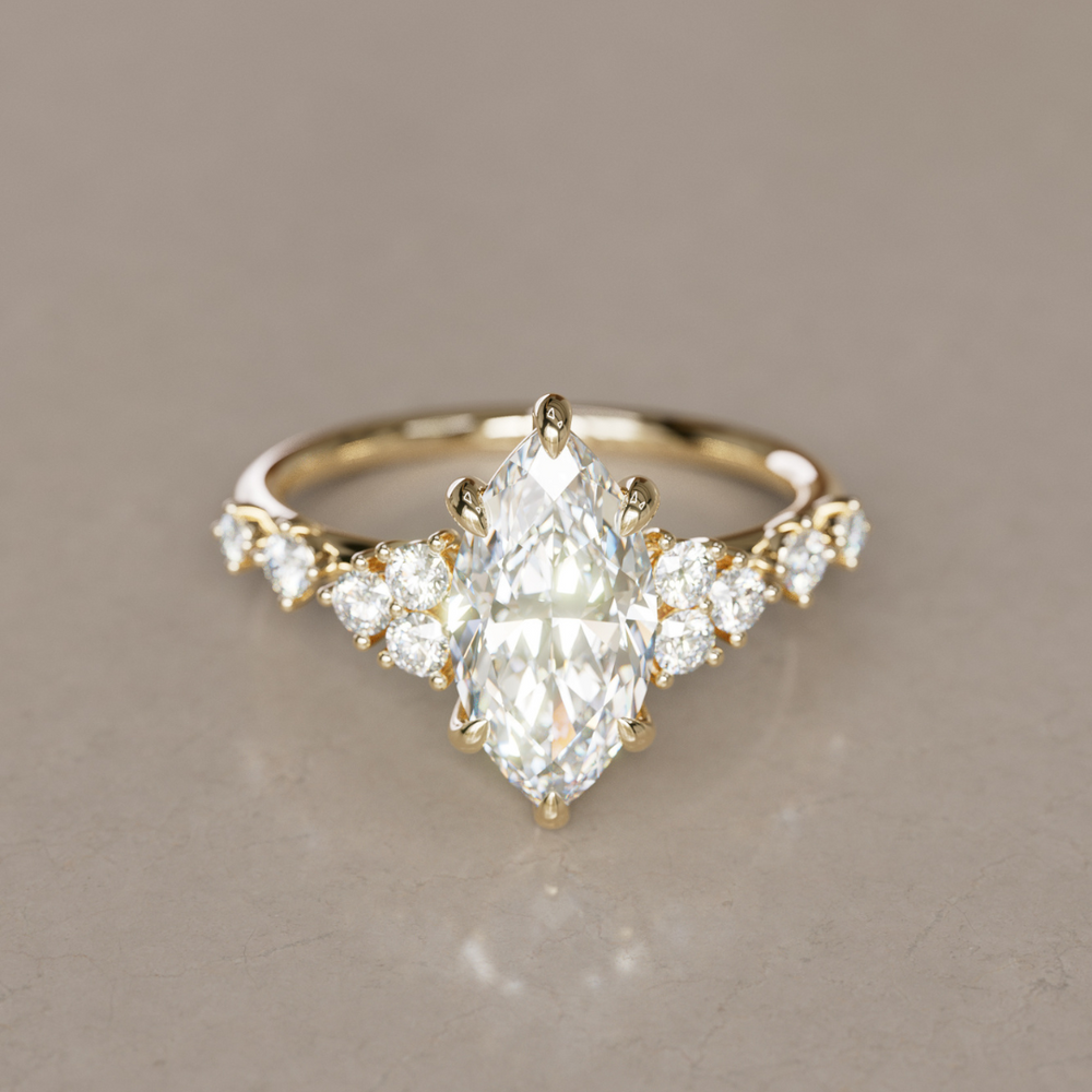 Fairytale Engagement Ring with Unique Marquise Diamond By Valley Rose