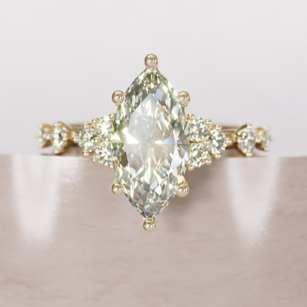 Fairytale Engagement Ring with Unique Marquise Diamond By Valley Rose