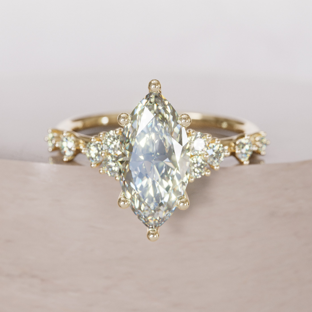 Fairytale Engagement Ring with Unique Marquise Diamond By Valley Rose