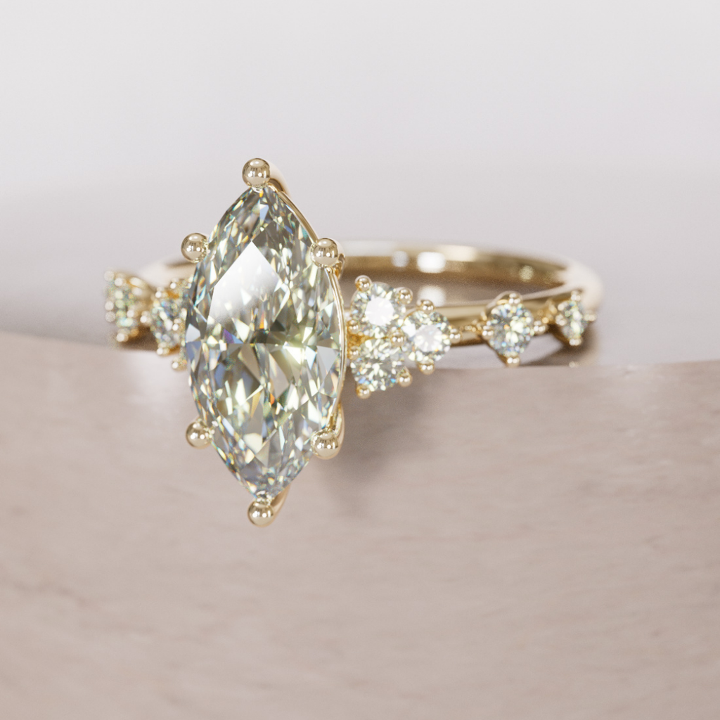 Fairytale Engagement Ring with Unique Marquise Diamond By Valley Rose