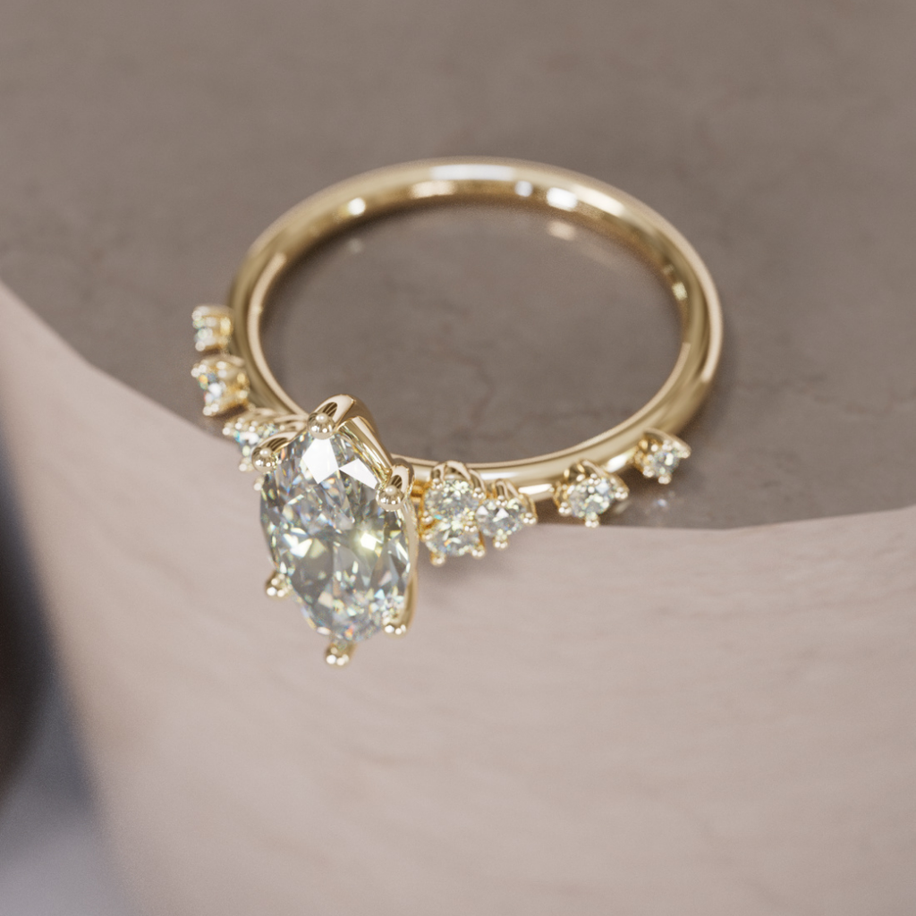 Fairytale Engagement Ring with Unique Marquise Diamond By Valley Rose