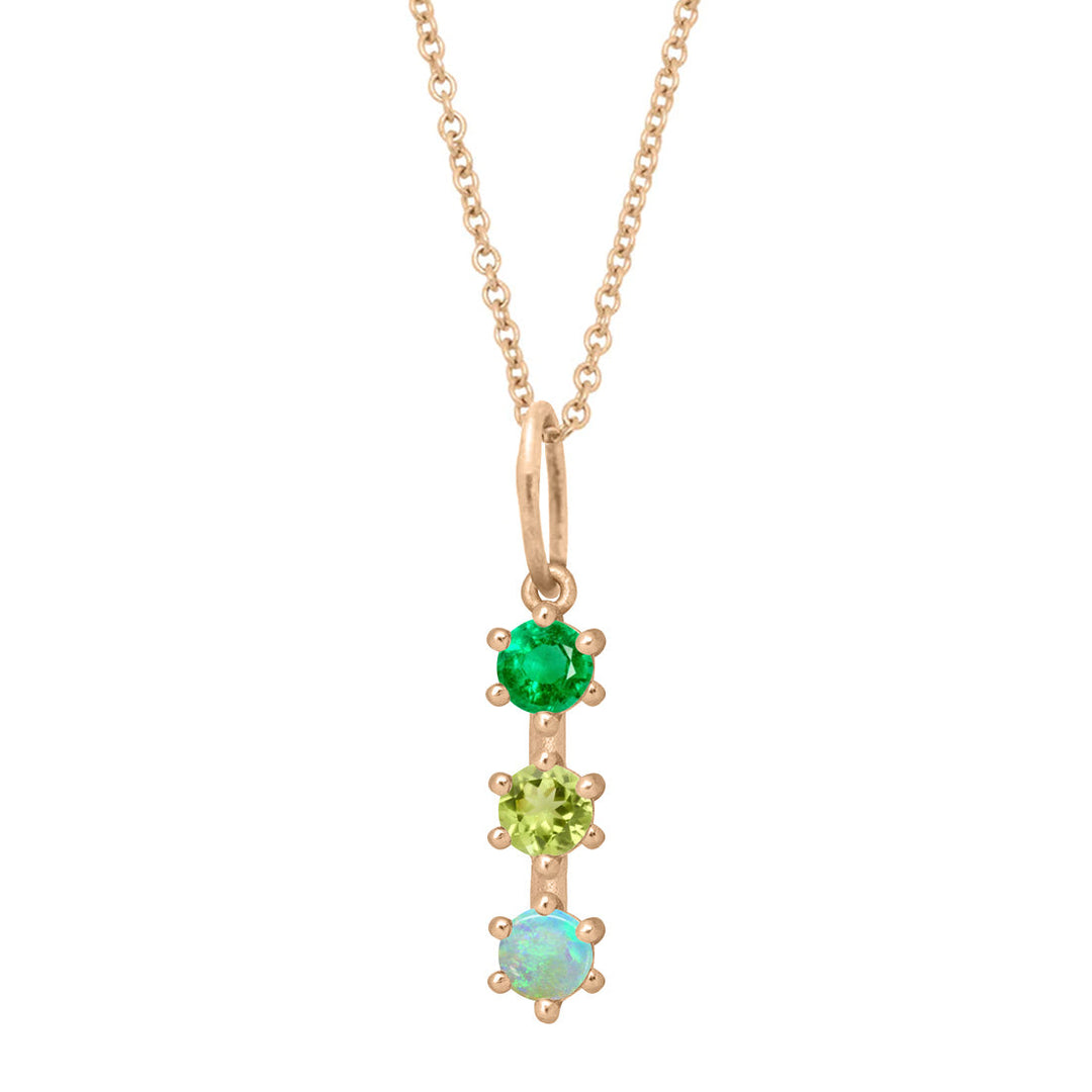 Custom Family Birthstone Charm, Pick Your 3 Gemstones By Valley Rose Ethical Jewelry