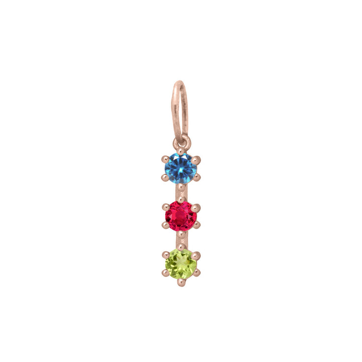 Custom Family Birthstone Charm, Pick Your 3 Gemstones By Valley Rose Ethical Jewelry