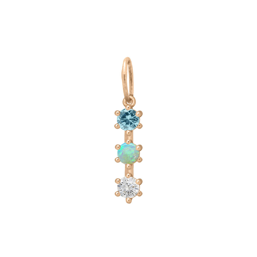 Custom Family Birthstone Charm, Pick Your 3 Gemstones By Valley Rose Ethical Jewelry