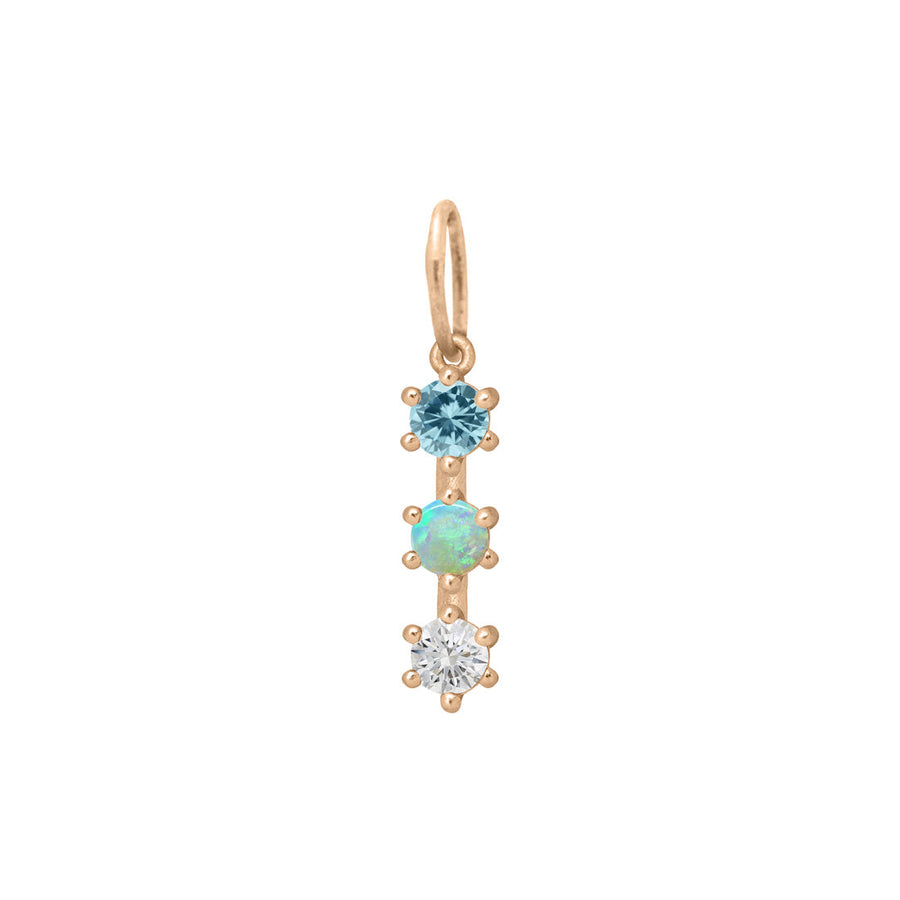 Custom Family Birthstone Charm, Pick Your 3 Gemstones By Valley Rose Ethical Jewelry