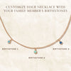 Custom Family Birthstone Necklace, Pick Your 3 Gemstones By Valley Rose Ethical Jewelry
