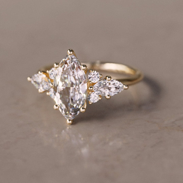Fantasy Engagement Ring with Marquise Diamonds By Valley Rose