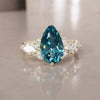 Fantasy sapphire and diamonds engagement ring with Pear Blue Sapphire By Valley Rose