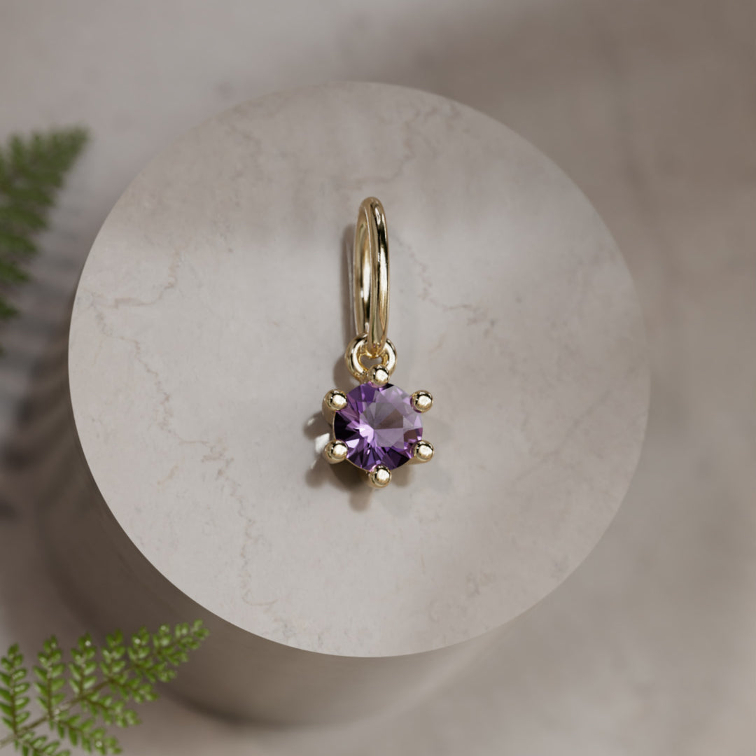 Přívěsek s drahokamem: únorový ametyst