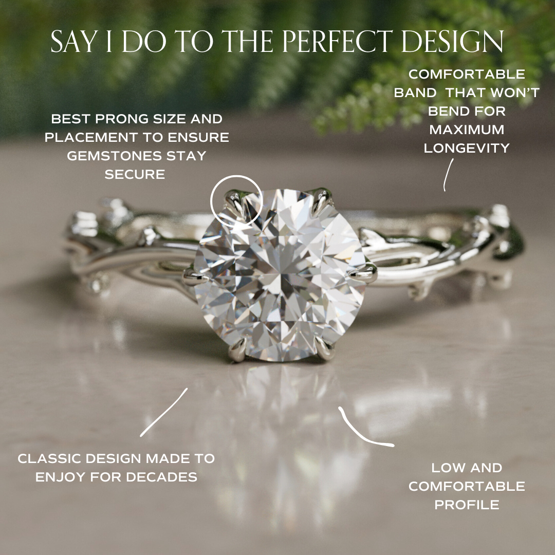 Ferelith Round Lab Diamond Fantasy Nature Engagement Ring By Valley Rose