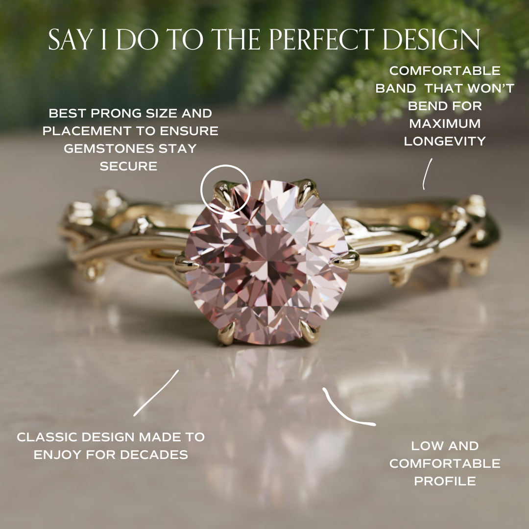 Ferelith Round Pink Diamond Modern Unique Engagement Ring By Valley Rose