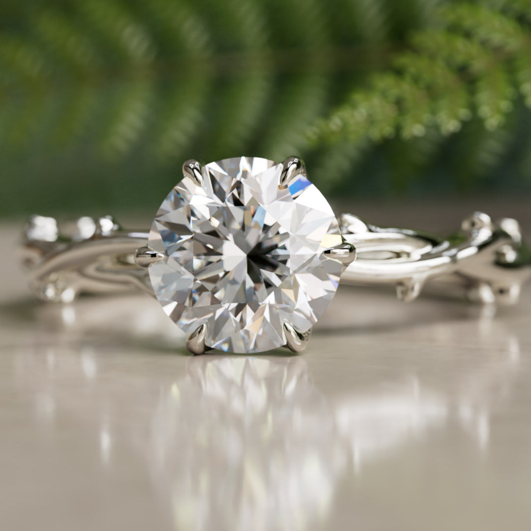 Inel de logodnă Ferelith Round Lab Diamond Fantasy Nature