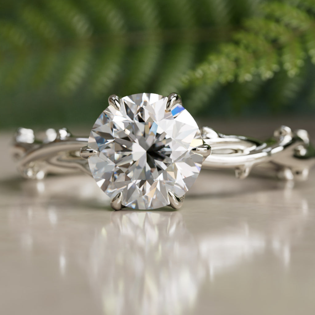 Ferelith Round Lab Diamant Fantasie Natuur Verlovingsring