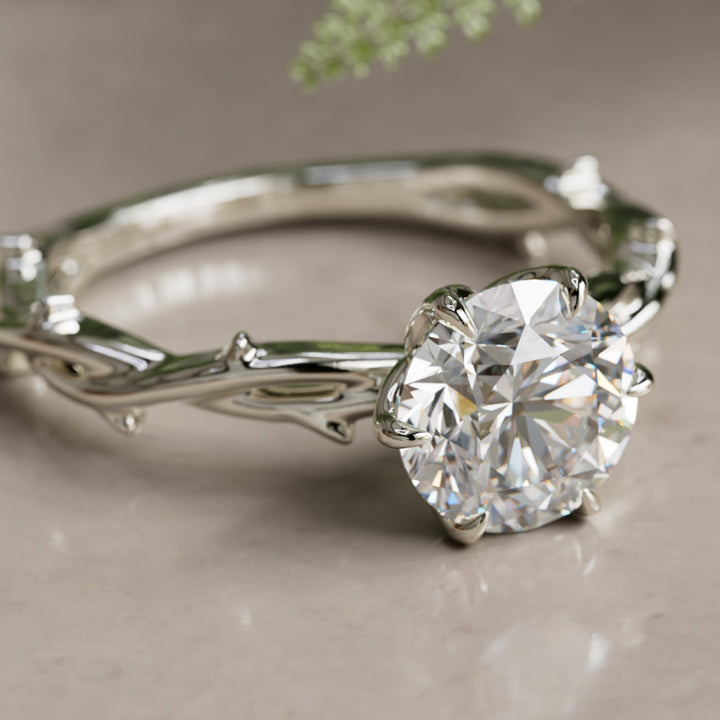Inel de logodnă Ferelith Round Lab Diamond Fantasy Nature